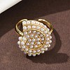 ABS Plastic Pearl Finger Rings RJEW-L128-02G-2