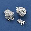 Brass Micro Pave Cubic Zirconia Box Clasps KK-B125-07S-03-2