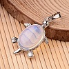 Tortoise Platinum Tone Brass Opalite Pendants G-F265-01K-2