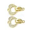 Rack Plating Eco-Friendly Brass Micro Pave Clear Cubic Zirconia Fold Over Clasps KK-K330-1