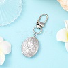 Oval with Sakura 316 Stainless Steel Locket Pendant Decoration HJEW-JM02658-1