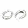 Non-Tarnish 304 Stainless Steel Chunky Oval Hoop Earrings for Women EJEW-F283-08P-2