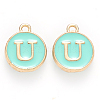 Golden Plated Alloy Enamel Charms ENAM-S118-05U-1