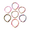 7Pcs 7 Colors Handmade Plum Polymer Clay & Synthetic Turquoise Beads Stretch Bracelets for Women BJEW-JB11537-2