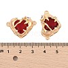 Brass Pave Clear Cubic Zirconia Connector Charms KK-L223-026G-3