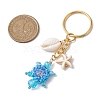 Tortoise Glass Seed Beaded Keychain KEYC-MZ00023-03-3