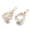 Brass Micro Cubic Zirconia Pendants KK-N235-029-3