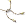 Adjustable Natural Pearl & Brass Braided Beaded Bracelet for Women BJEW-O187-01-3