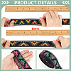6 Yards 2 Colors Ethnic Style Embroidery Flat Polyester Elastic Triangle Jacquard Cord/Band OCOR-BC0007-68-4