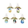 Handmade Millefiori Glass Pendants PALLOY-JF04573-02-1