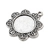 Tibetan Style Alloy Pendant Cabochon Settings TIBE-T003-03AS-NR-2