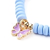 Butterfly Alloy Enamel Charm Bracelet for Teen Girl Women BJEW-JB06917-6