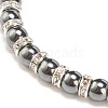 Synthetic Hematite Stretch Bracelet Rhinestone Beaded BJEW-JB08335-01-4