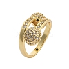 Brass Micro Pave Cubic Zirconia Open Cuff Rings for Women RJEW-F171-02G-2