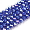 Electroplate Glass Beads Strands EGLA-A034-P4mm-B07A-1