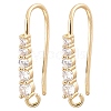 Brass Micro Pave Clear Cubic Zirconia Earring Hooks ZIRC-YW0001-04G-1