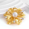 Leaf Zinc Alloy Rhinestone Brooches PW-WG858A0-01-5