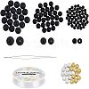 SUPERFINDINGS DIY Natural Black Agate Bracelet Making Kit DIY-FH0003-91-1