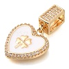 Brass Micro Pave Cubic Zirconia Pendants KK-S049-28G-02-2