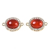 Natural Carnelian(Dyed & Heated) Oval Connector Charms KK-U043-50G-01-1