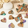  16Pcs 8 Colors Transparent Resin & Walnut Wood Pendants RESI-TA0002-16-6