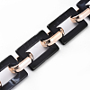 Imitation Gemstone Style Acrylic Handmade Rectangle Link Chains X-AJEW-JB00518-02-3