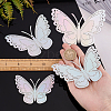 CREATCABIN 3Sets 3D Butterfly PVC Mirrors Wall Stickers DIY-CN0001-86B-3