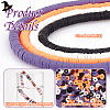 4 Strands 4 Colors Flat Round Handmade Polymer Clay Beads CLAY-PH0001-99-4