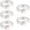 5Pcs 925 Sterling Silver Split Jump Rings STER-BBC0009-45A-1