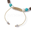 Starfish & Tortoise Synthetic Turquoise Braided Bead Bracelet BJEW-JB09967-02-4