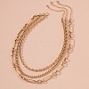 Alloy Chain 3 Layered Necklaces FS-WG7F0DA-02-1