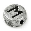 925 Sterling Silver Flat Round with Letter Beads LS-STER-G044-01AS-M-2