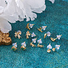 Fashewelry 12Pcs 6 Style Brass Micro Pave Cubic Zirconia Stud Earring Findings KK-FW0001-10-17
