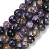 Natural Charoite Beads Strands G-E557-01-12mm-01-1