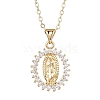 Brass Micro Pave Clear Cubic Zirconia Pendant Necklaces NJEW-JN04798-1