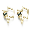 Brass Micro Pave Cubic Zirconia Screw Carabiner Lock Charms LS-KK-R136-067B-NF-1