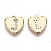 Brass Micro Pave Clear Cubic Zirconia Charms KK-N231-234J-NF-2