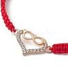 Alloy Rhinestone Heart with Infinity Link Bracelet BJEW-JB10003-3