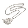 304 Stainless Steel Box Chain Hollow Cute Cat Pendant Necklaces NJEW-S003-08P-3