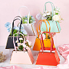 12Pcs 6 Colors Trapezoid Paper Flower Storage Bags with Handle ABAG-NB0001-96-4