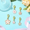 10Pcs 5 Styles Flower Alloy Enamel Pendant Decorations HJEW-JM02750-2