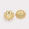 Multi-Petal Flower Brass Fancy Bead Caps KK-P032-04-NR-1