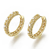 Brass Micro Pave Clear Cubic Zirconia Huggie Hoop Earrings EJEW-S201-211-NF-1