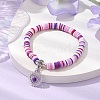 Natural Gemstone & MIYUKI Seed Beads Heart Charm Bracelets BJEW-MZ00084-05-2