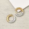 201 Stainless Steel Two Tone Hoop Earrings EJEW-Q002-01G-04-3