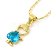 Brass Pave Cubic Zirconia Boy Love Pendant Necklaces for Women NJEW-S430-01G-03-1