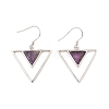 Natural Amethyst Triangle Dangle Earrings EJEW-Z024-10C-P-1