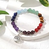 Chakra Gemstone Beaded Stretch Bracelets BJEW-JB10204-03-2