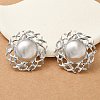 304 Stainless Steel Flat Round Stud Earrings for Women EJEW-M089-05P-1