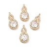 Rack Plating Brass Micro Pave Clear Cubic Zirconia Pendants ZIRC-F128-02G-1